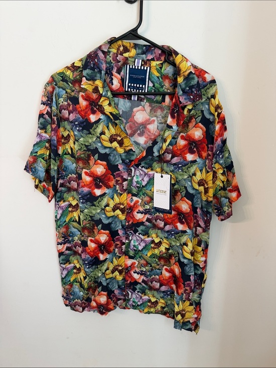 Denim & Flower Other - Denim & Flower Multicolor Floral Short-Sleeve Button-Down Shirt